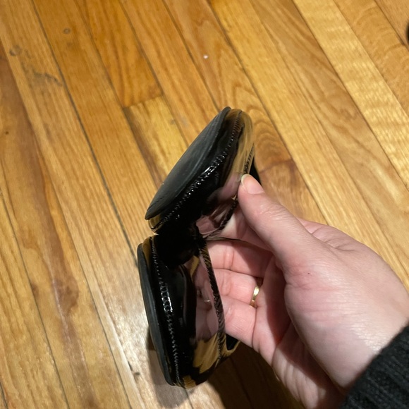 Tory Burch Glossy Shiny Ballerinas Flats Leather Slip on Round toe Rubber sole - Picture 3 of 12